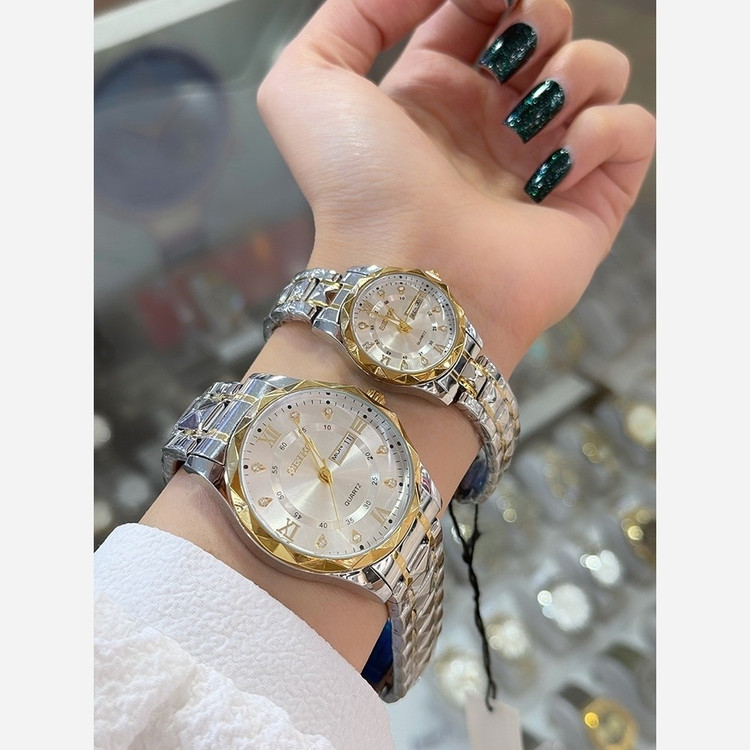 ساعت الماسی برند سیکو کیفیت عالی رنگ ثابت فروش به صورت تک و ست ۔ ساعت زنانه ۔ ست ساعت
