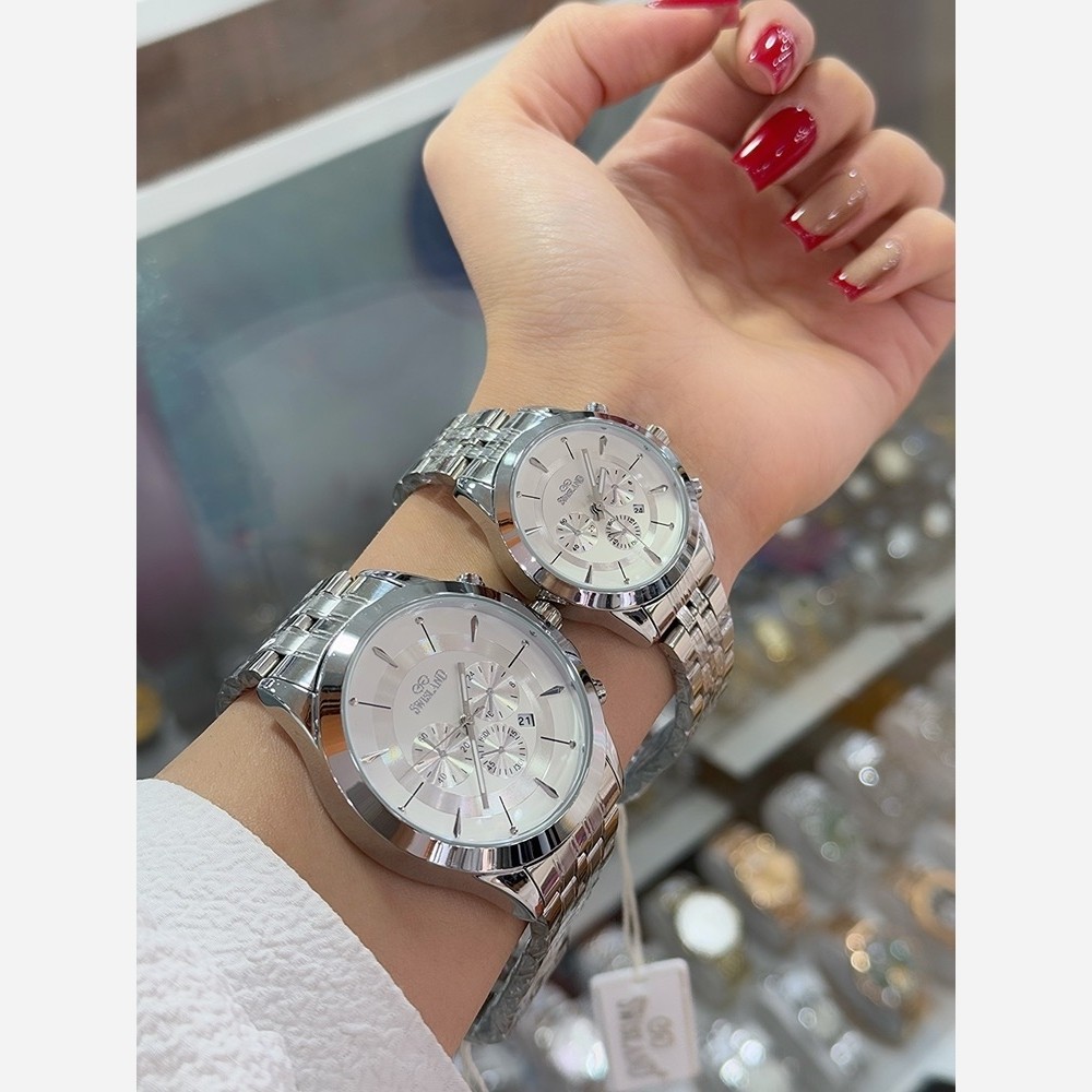 ساعت زنانه و مردانه سویسلند کیفیت عالی تاریخ دار شیک و زیبا به صورت تک و ست قابل سفارش