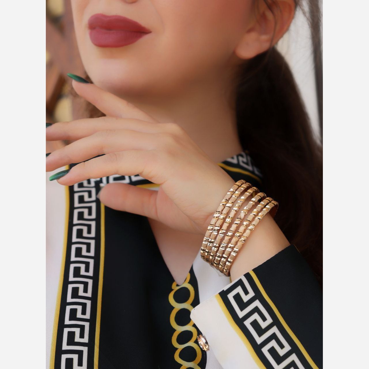 النگو طلاروس سه میل پک شیشتایی کیفیت عالی شیک و زیبا مشابه طلا ارسال رایگان