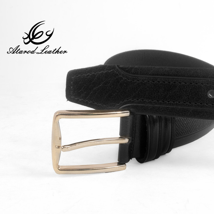 کمربند مردانه چرم عطارد مدل چرم طبیعی گاومیش کد B35