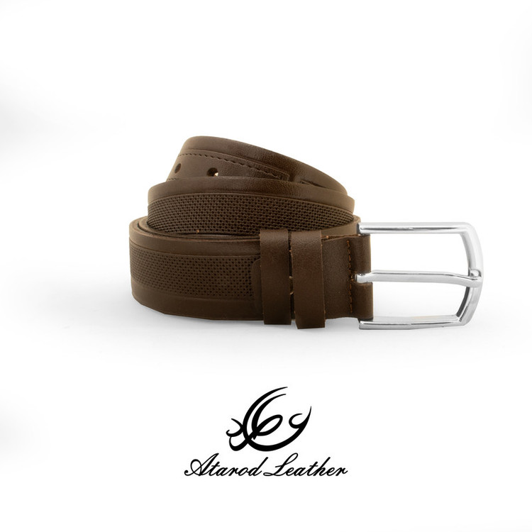 کمربند مردانه چرم عطارد مدل چرم طبیعی گاومیش کد B35