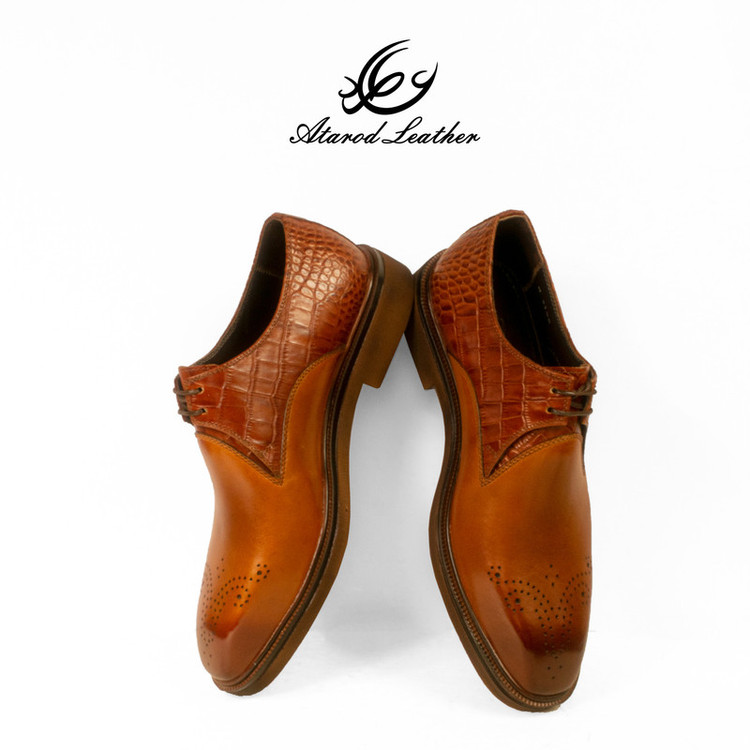 کفش مردانه چرم عطارد مدل چرم طبیعی کد SH236