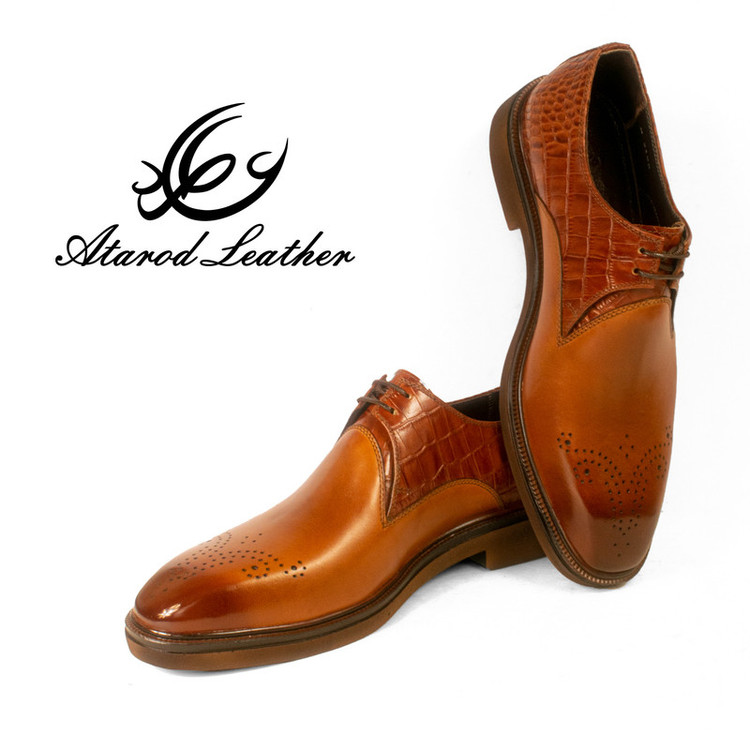 کفش مردانه چرم عطارد مدل چرم طبیعی کد SH236