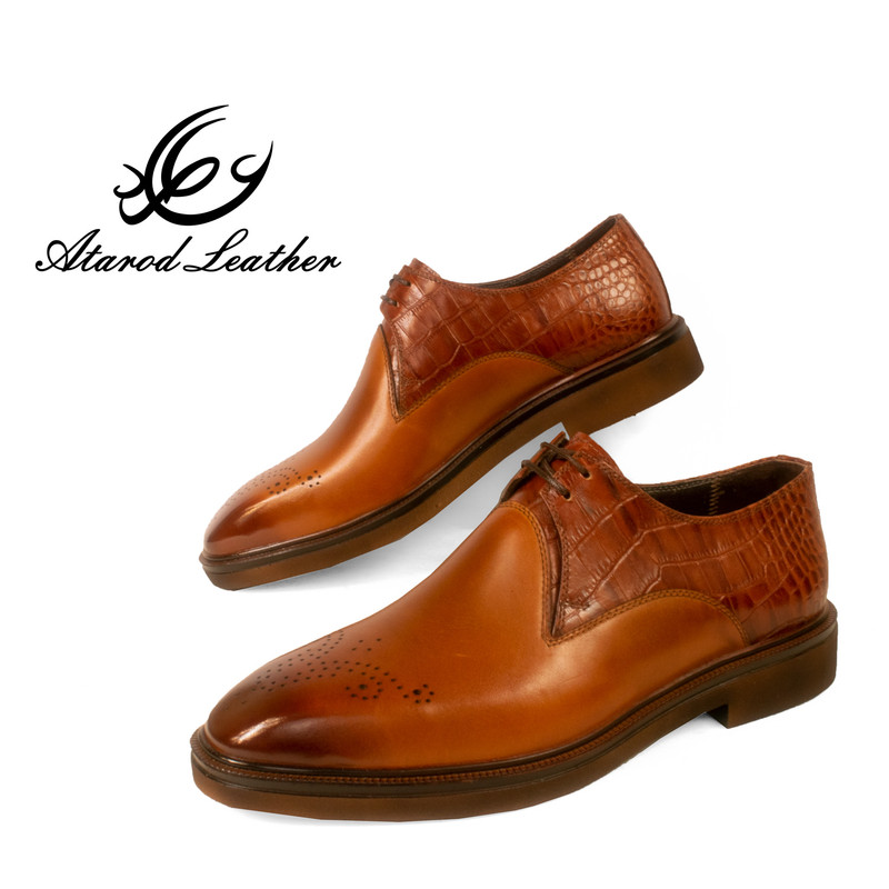 کفش مردانه چرم عطارد مدل چرم طبیعی کد SH236