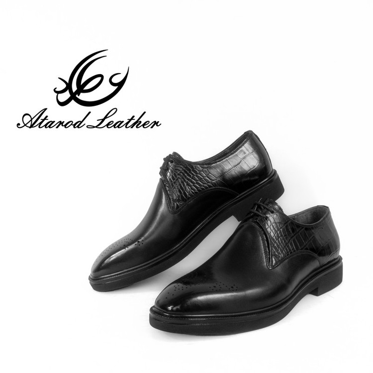 کفش مردانه چرم عطارد مدل چرم طبیعی کد SH236