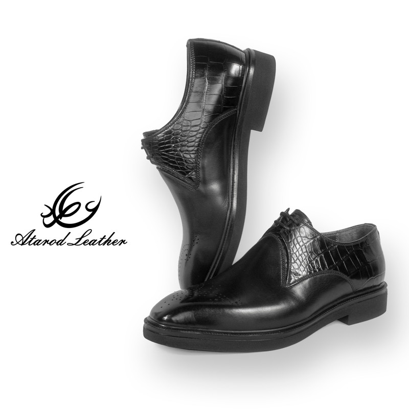 کفش مردانه چرم عطارد مدل چرم طبیعی کد SH236