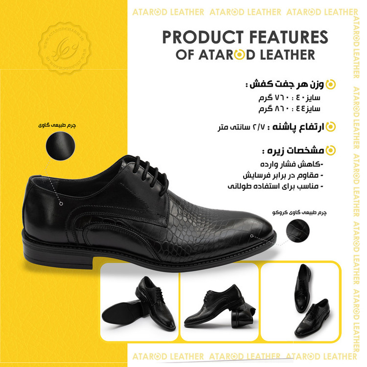 کفش رسمی مردانه چرم عطارد مدل SH356