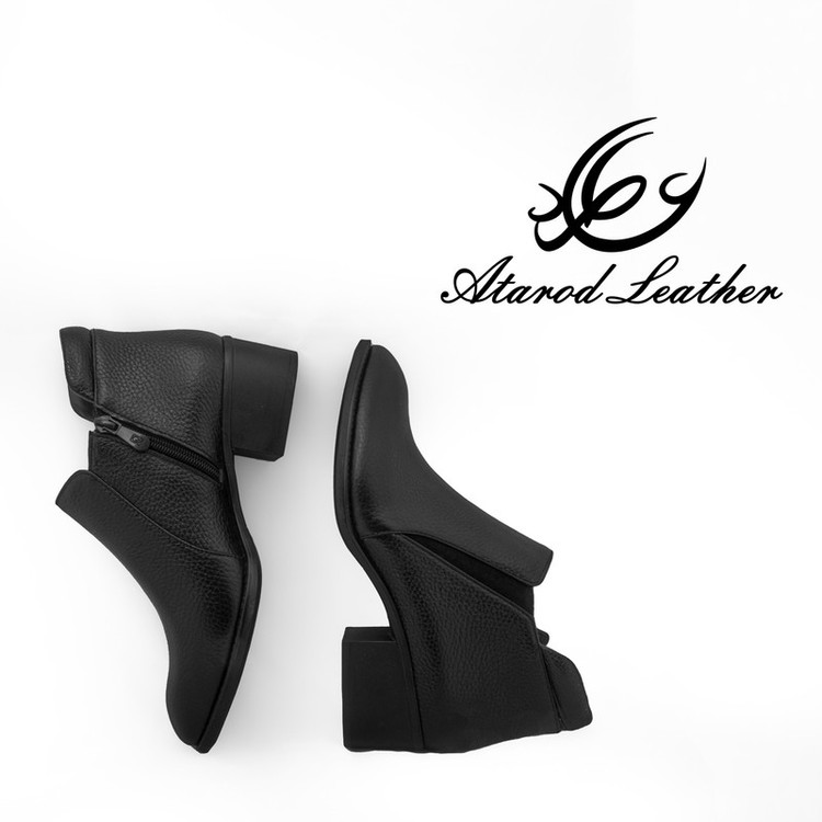 نیم بوت زنانه چرم عطارد مدل چرم طبیعی کد SH270