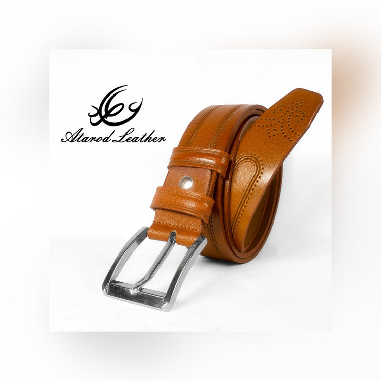 کمربند مردانه چرم عطارد مدل چرم طبیعی گاومیش کد B30