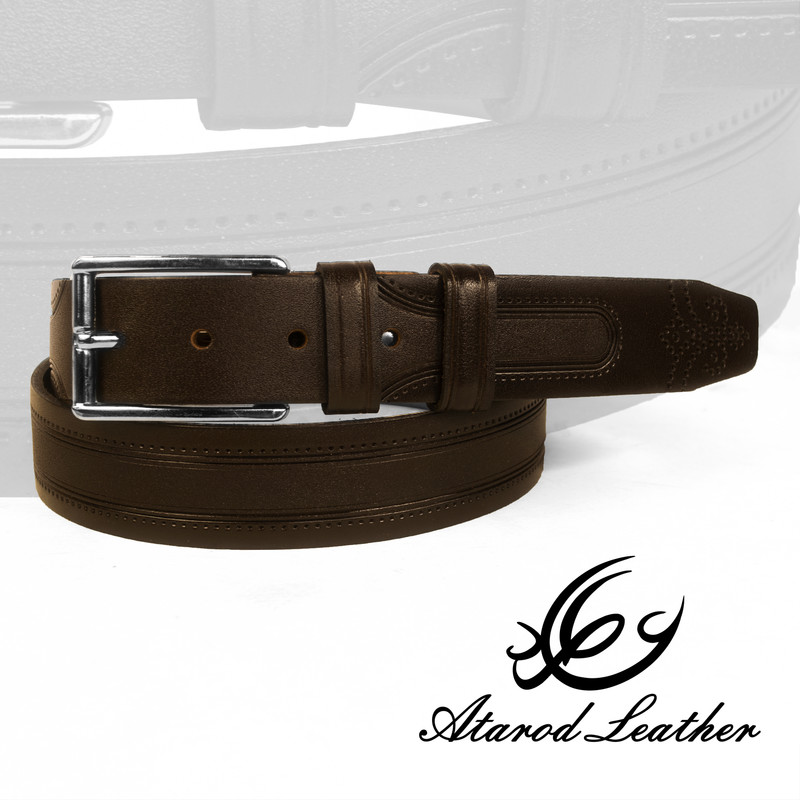 کمربند مردانه چرم عطارد مدل چرم طبیعی گاومیش کد B30