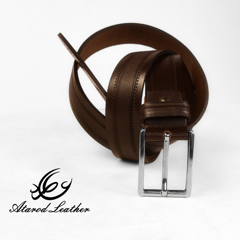 کمربند مردانه چرم عطارد مدل چرم طبیعی گاومیش کد B30