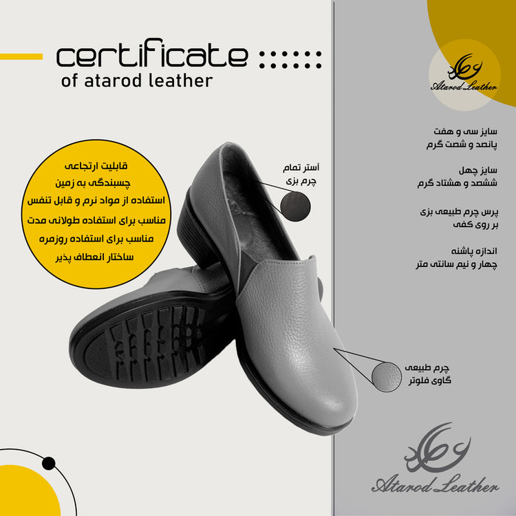کفش پاشنهدار زنانه چرم عطارد مدل SH170