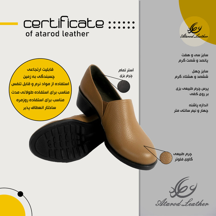 کفش پاشنهدار زنانه چرم عطارد مدل SH170