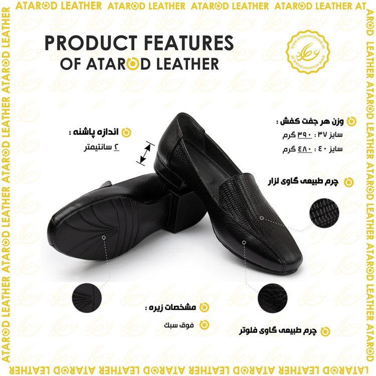کفش زنانه چرم عطارد مدل چرم طبیعی کد SH341