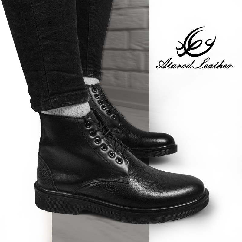 نیم بوت مردانه چرم عطارد مدل چرم طبیعی کد SH25
