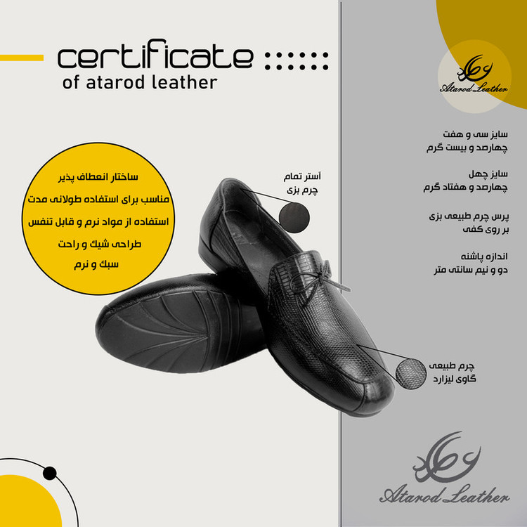 کفش زنانه چرم عطارد مدل چرم طبیعی کد SH186