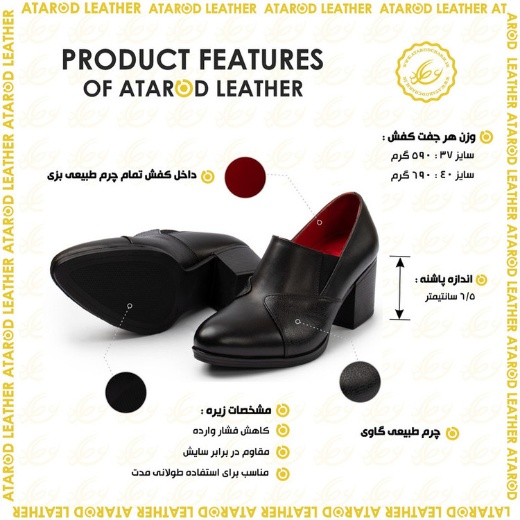 کفش پاشنهدار زنانه چرم عطارد مدل چرم طبیعی کد SH339