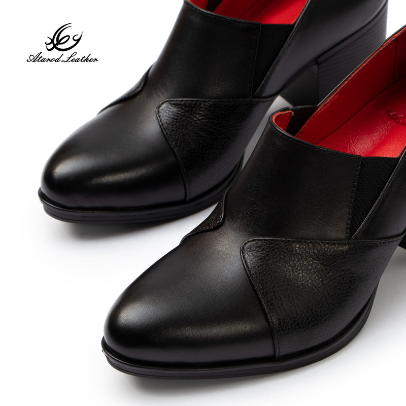 کفش پاشنهدار زنانه چرم عطارد مدل چرم طبیعی کد SH339