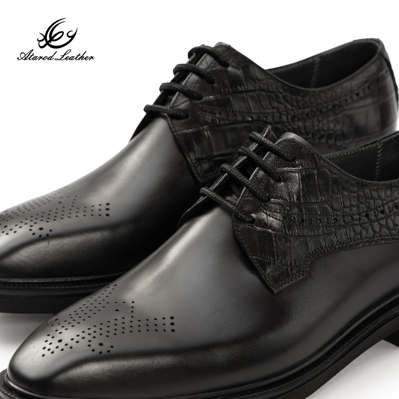 کفش رسمی مردانه چرم عطارد مدل چرم طبیعی کد SH379