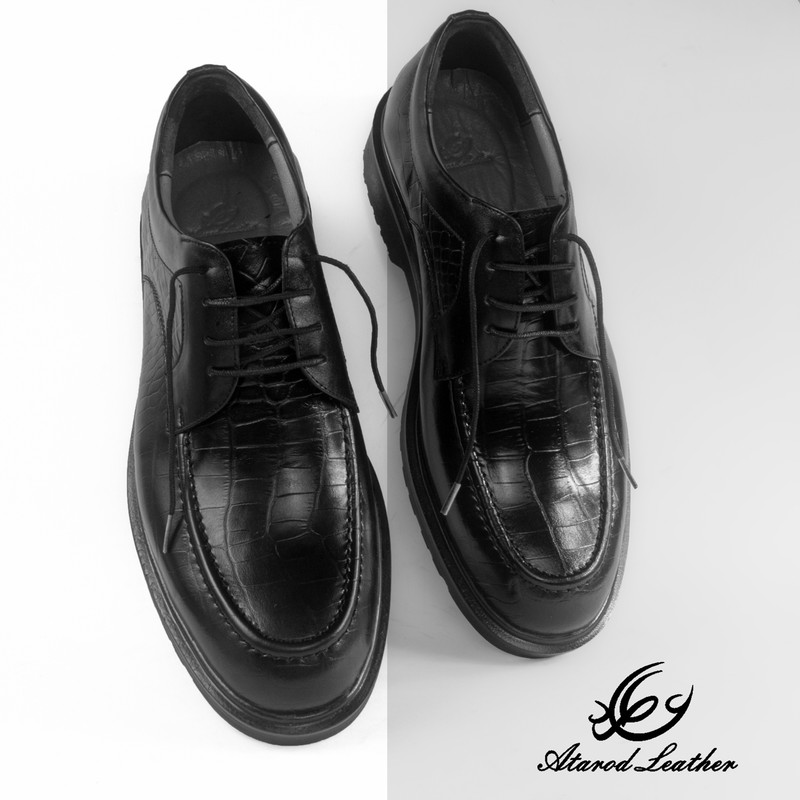کفش مردانه چرم عطارد مدل چرم طبیعی کد SH28