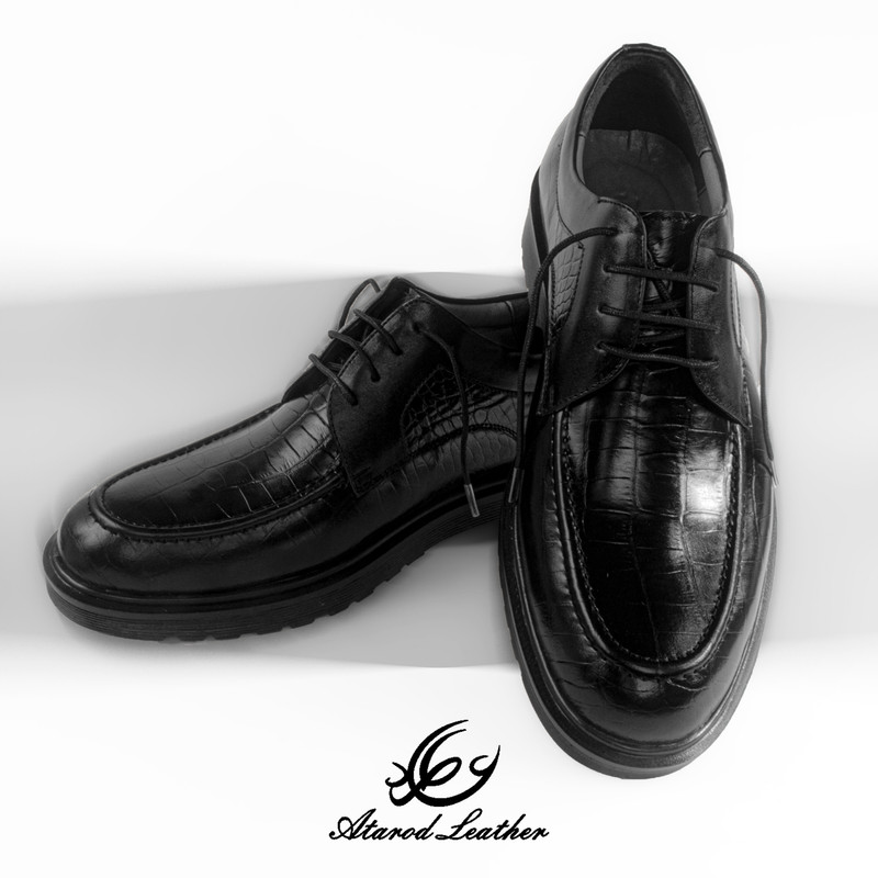 کفش مردانه چرم عطارد مدل چرم طبیعی کد SH28