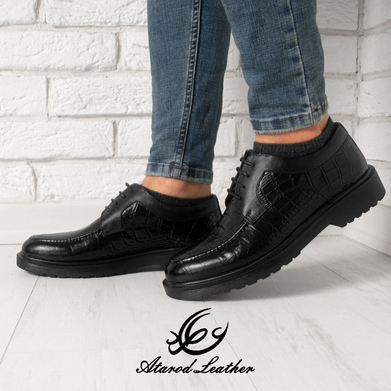 کفش مردانه چرم عطارد مدل چرم طبیعی کد SH28