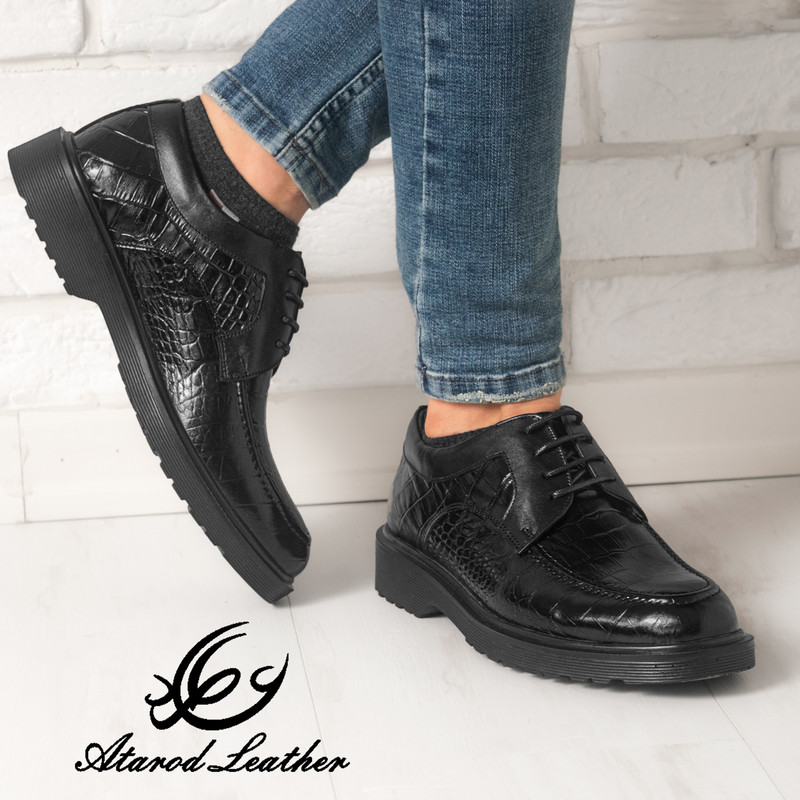 کفش مردانه چرم عطارد مدل چرم طبیعی کد SH28