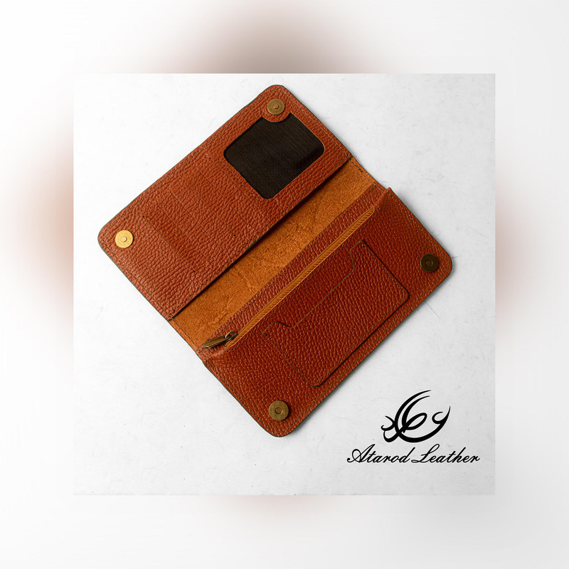کیف پول کتی چرم عطارد مدل چرم طبیعی کد K62