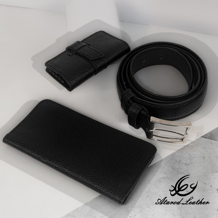 ست هدیه مردانه چرم عطارد مدل چرم طبیعی کد A39