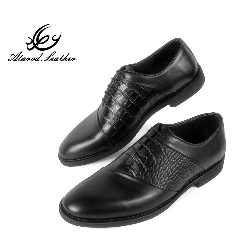 کفش مردانه چرم عطارد مدل چرم طبیعی کد SH205