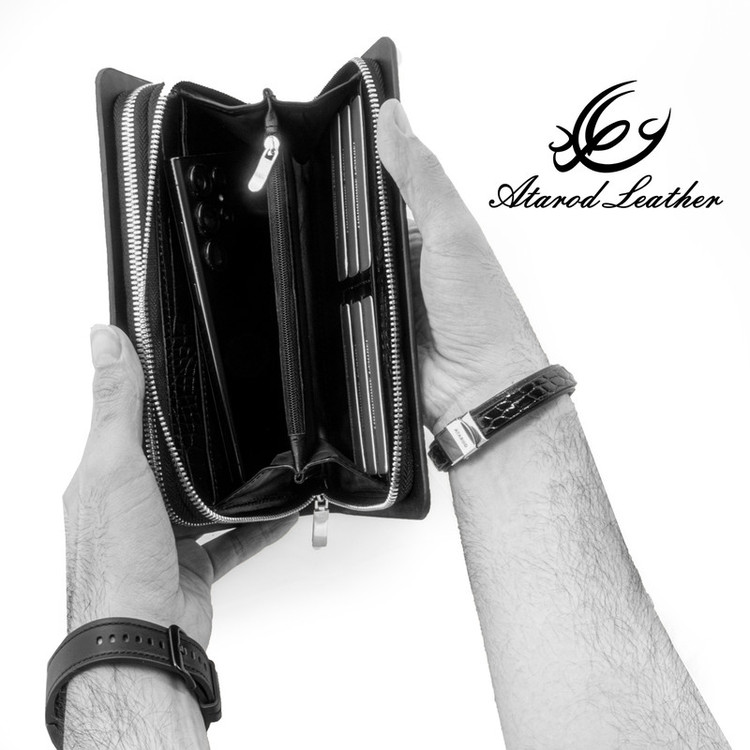 ست هدیه مردانه چرم عطارد مدل چرم طبیعی کد A115