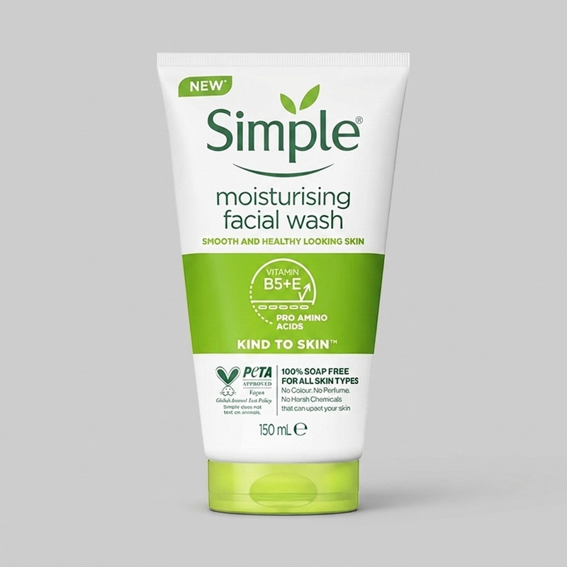 ژل شستوشوی صورت سیمپل مدل moisturising حجم 150 میلیلیتر