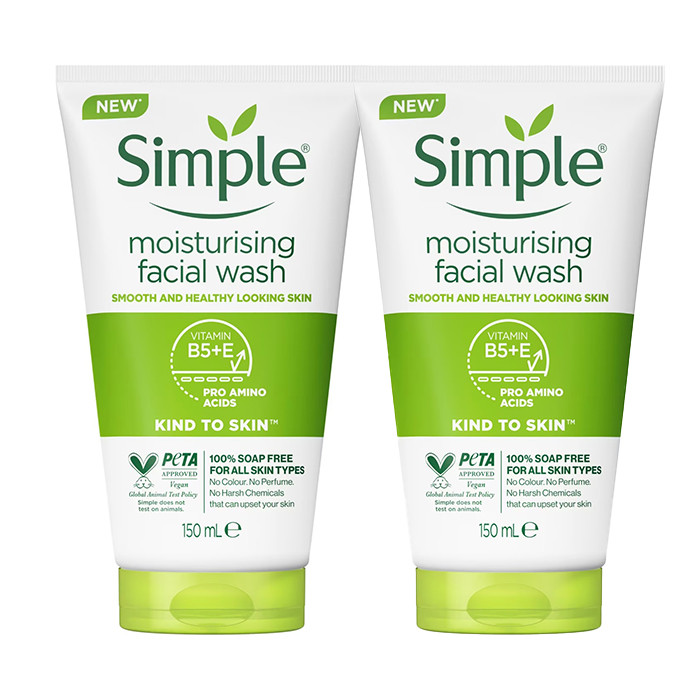 ژل شستوشوی صورت سیمپل مدل moisturising حجم 150 میلیلیتر