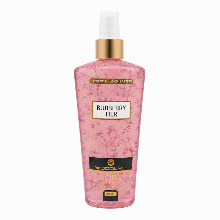 بادی اسپلش زنانه وودلایک مدل Burberry Her حجم 250 میلیلیتر