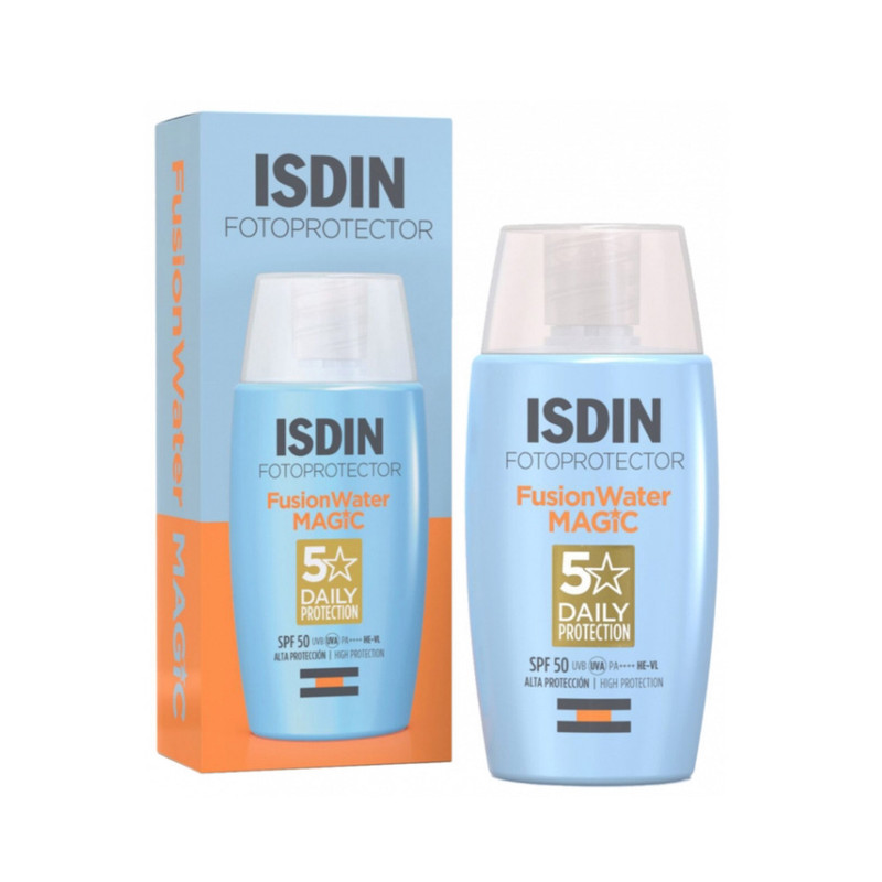 کرم ضد آفتاب بدون رنگ ایزدین SPF 50 مدل water_magic مناسب برای انواع پوست حجم 50 میلیلیتر