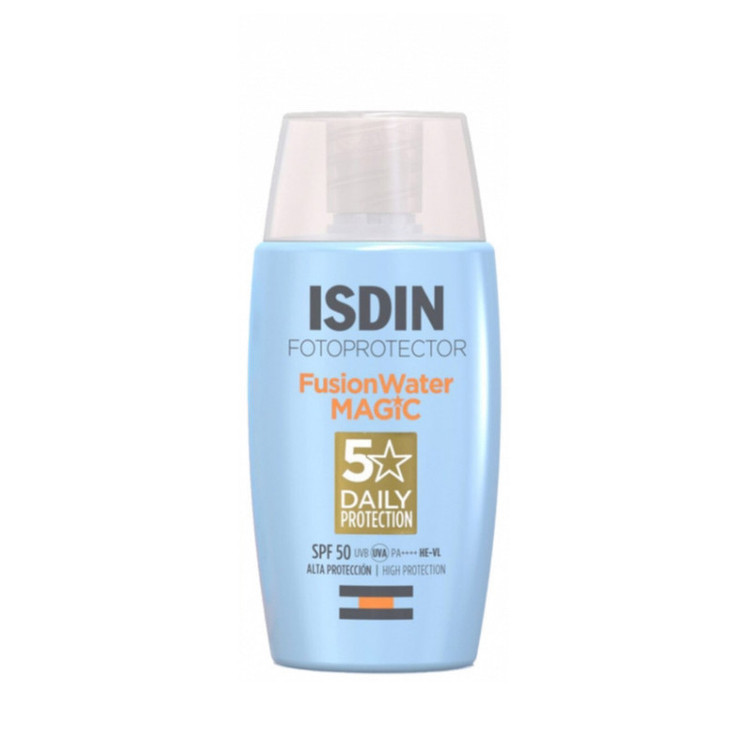 کرم ضد آفتاب بدون رنگ ایزدین SPF 50 مدل water_magic مناسب برای انواع پوست حجم 50 میلیلیتر