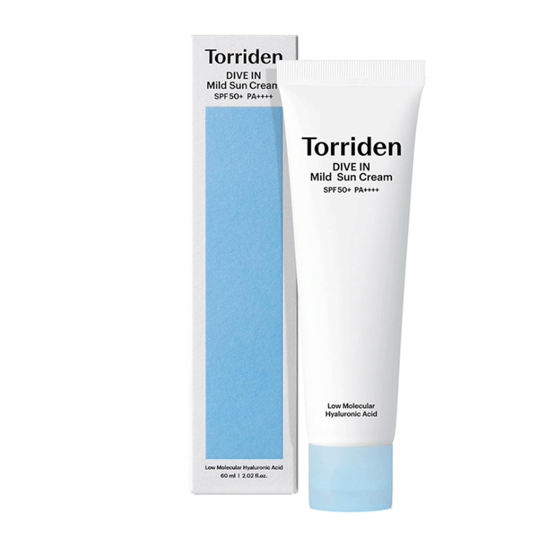 کرم ضد آفتاب بیرنگ صورت، دست، گردن توریدن SPF 50 مدل dive in mild محافظ UVA/UVB مناسب برای انواع پوست حجم 60 میلی لیتر