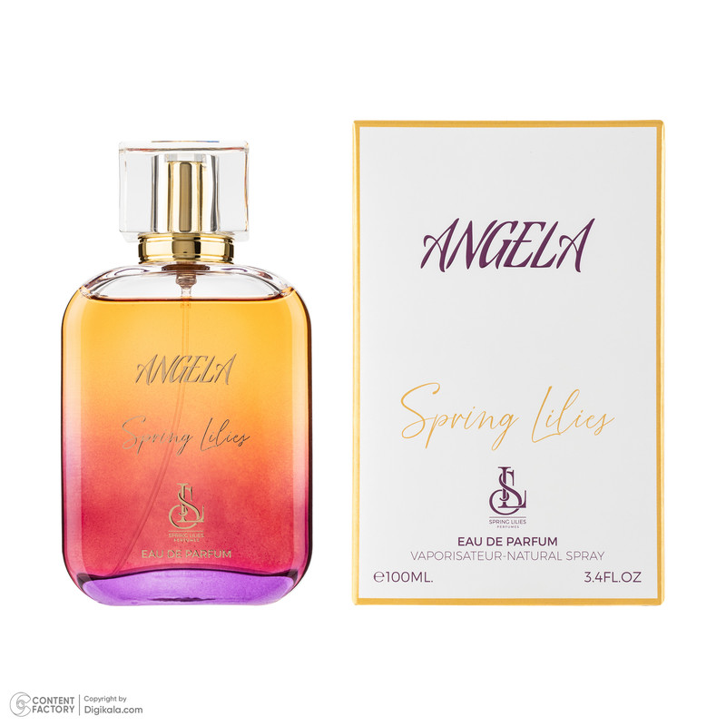 ادوپرفیوم زنانه اسپرینگ لیلیز مدل Angela با رایحه گرم حجم 100 میلیلیتر