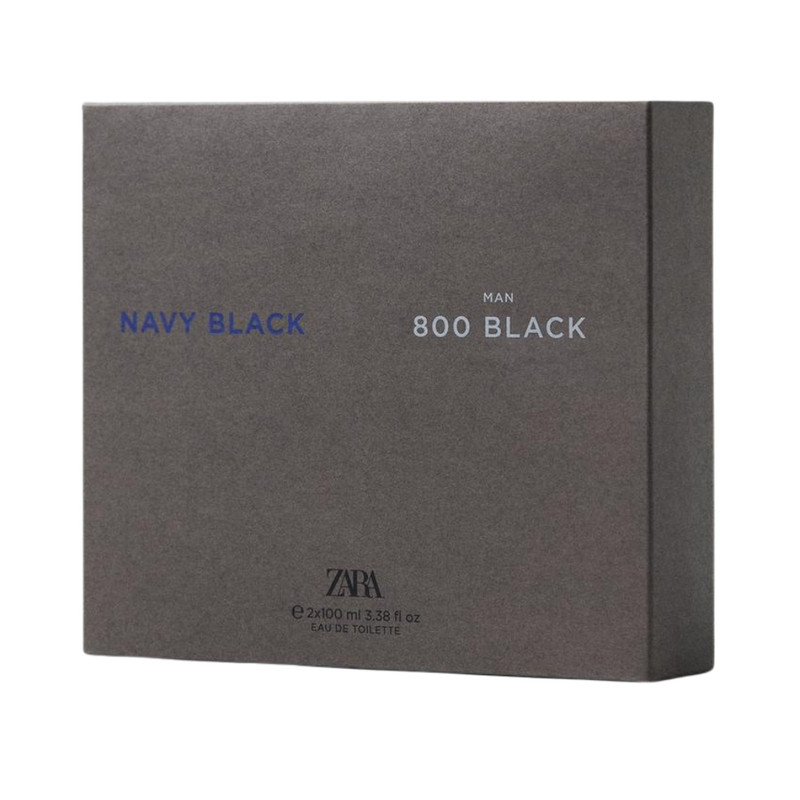 ست ادو تویلت مردانه زارا مدل Navy black . 800 black با رایحه گرم حجم 100 میلیلیتر مجموعه دو عددی
