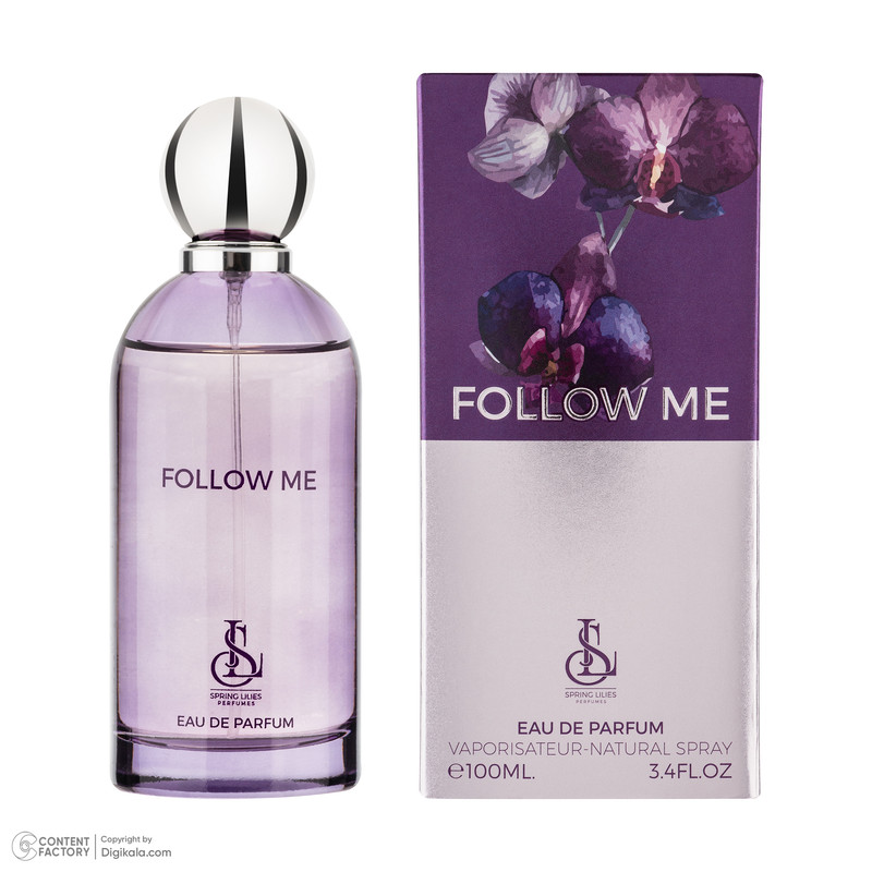 ادوپرفیوم زنانه اسپرینگ لیلیز مدل Follow Me با رایحه خنک حجم 100 میلیلیتر