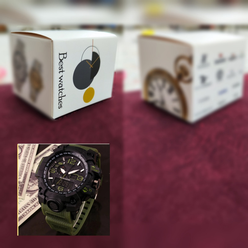 ساعت مچی عقربه ای پسرانه مدل دو زمانه کد G-SH1