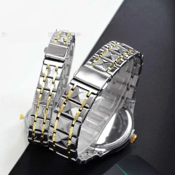 ست ساعت مچی عقربهای زنانه و مردانه مدل کوارتز دو تقویم کد cit-03
