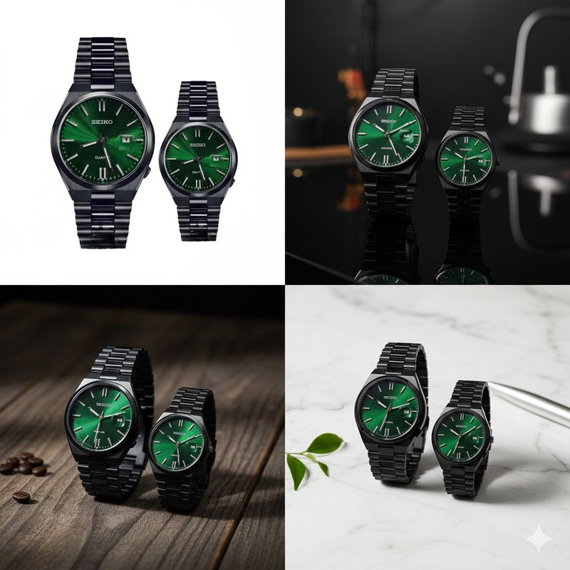 ست ساعت مچی عقربهای کوارتز زنانه و مردانه مدل تک موتور اکودرایو کد 002