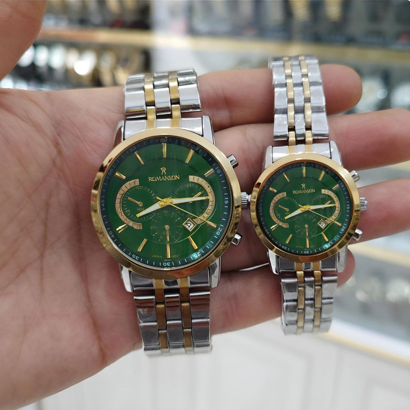 ست ساعت مچی عقربهای کوارتز زنانه و مردانه مدل RM_طرح کوکو کد 02