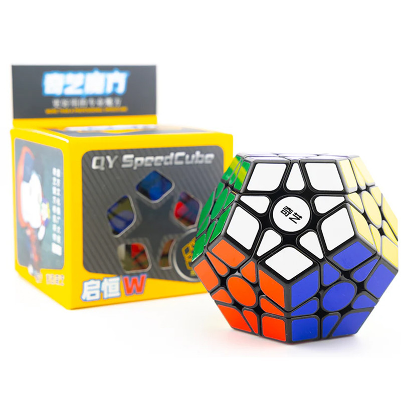 مکعب روبیک چی ای مدل مگامینکس کای وای کایهنگ دبلیو 3×3 QY Megaminx QiHeng Black W
