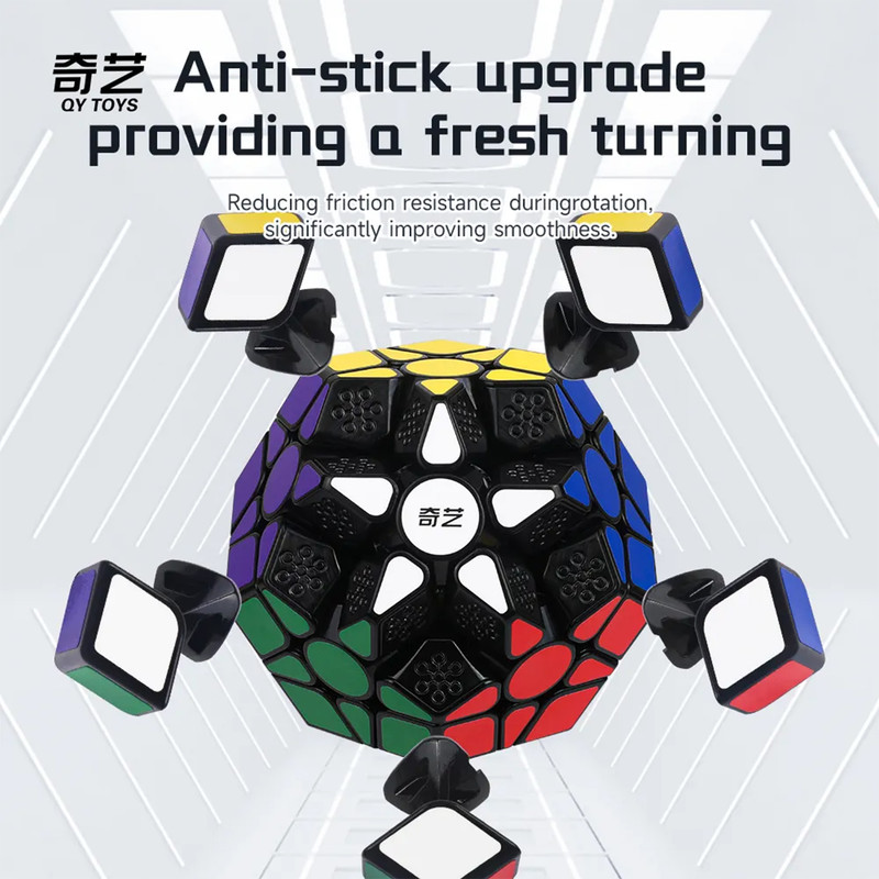 مکعب روبیک چی ای مدل مگامینکس کای وای کایهنگ دبلیو 3×3 QY Megaminx QiHeng Black W