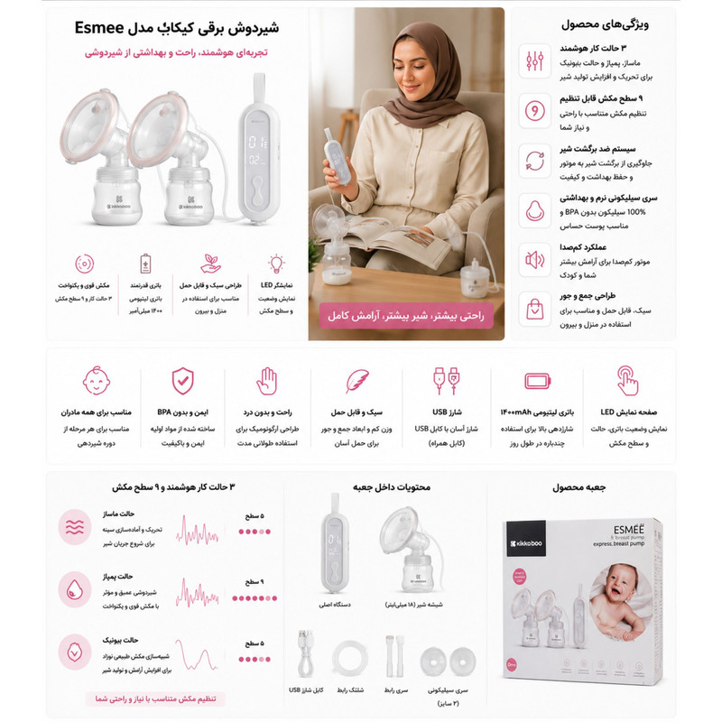 شیردوش برقی کیکابو مدل Esmee