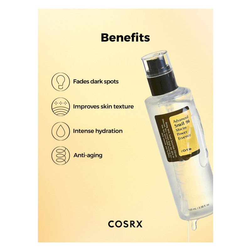اسنس پوست کوزارکس مدل Advanced Snail 96 Mucin حجم 100 میلی لیتر