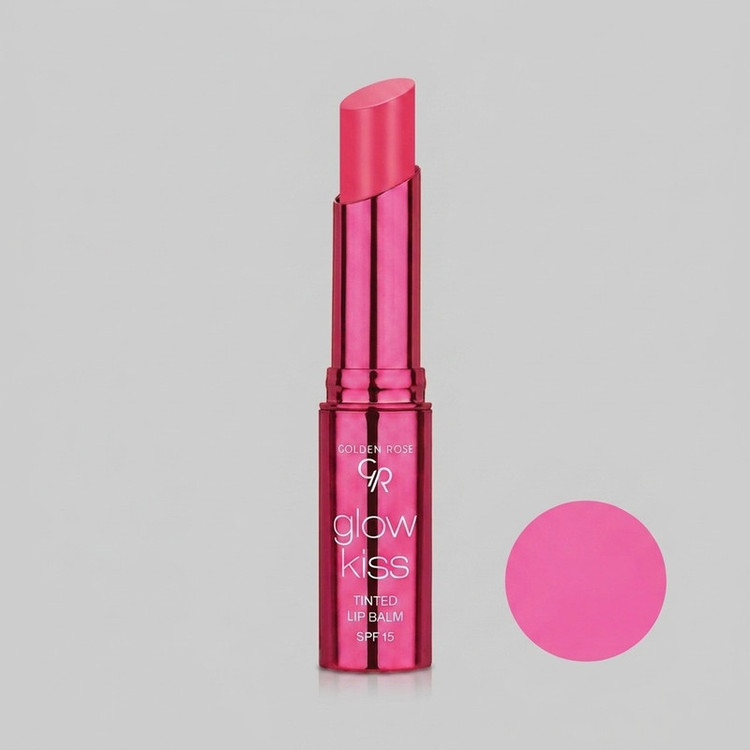 بالم لب ماتیکی گلدن رز مدل TINTED شماره 03 بافت نرم و سبک، محافظت SPF 15، حاوی ویتامین E و هیالورونیک اسید، مرطوبکننده و ضد خشکی، ماندگاری بالا و نمای نهایی براق