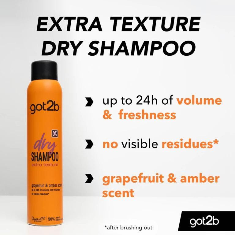 اسپری شامپو خشک شوآرزکوف مخصوص انواع مو، حجم 200 میلیلیتر مدل Extra Texture got2b، نرمکننده و لطافتبخش